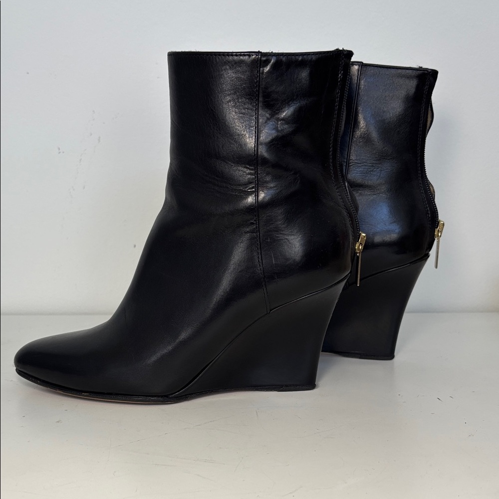 Jimmy Choo Sz 34 Black Leather Ankle Boots Booties